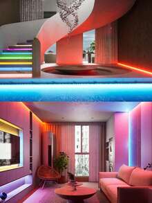 1pc Neon Light Strip, LED Light Bar, App Controlled, Comes With 44-Key Remote, Music Sync, Flexible DIY Design, Suitable For Bedroom, Living Room, Game Room, Party Decor, Holiday & Christmas Decor - Multicolor - View 5