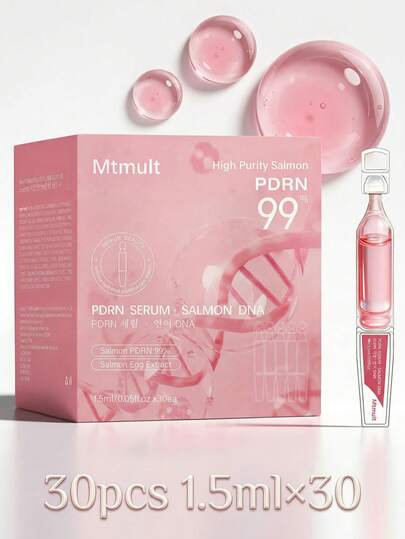 Salmon DNA PDRN Serum - PDRN Salmon DNA Anti-Aging Ampoule With 99% Salmon DNA PDRN, Collagen & Hyaluronic Acid, 0.05 Fl.Oz X 30e, Firming & Moisturizing - Fuses Salmon DNA Power
