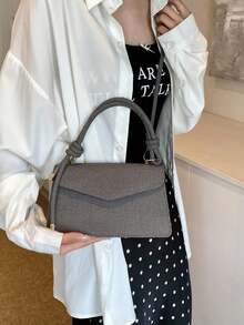 New Retro Mini Square Bag Small Unique Design Textured Crossbody Shoulder Handbag For Women - Black - View 3