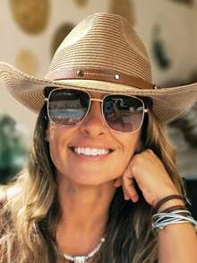 1pc Unisex Wide Brim Sun Hat, This Western Cowboy Hat/Cowboy Cloth Hat Is Suitable For Summer Beach Use, Featuring Durable Design And Easy Foldability - Panama Classic Straw Hat - View 7