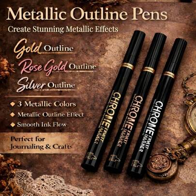 6支金属镜面马克笔，液体镜面笔，防水速干，适用于卡片、马克杯、DIY工艺品、绘画、岩石彩绘和艺术项目