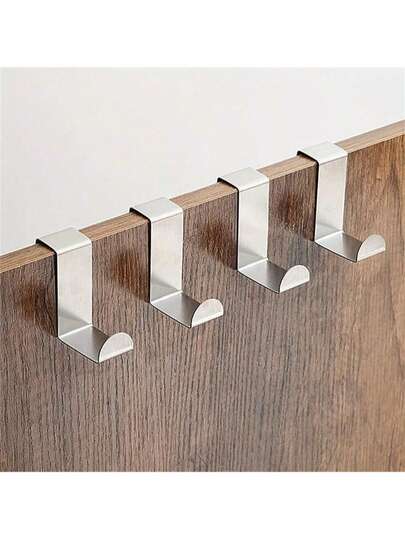 Z-Shaped Metal Hooks For Doors, Stainless Steel Magic Z Hooks, Easy Install, No Drill Required, Perfect For Hanging Coats, Towels & More In Kitchen, Bathroom, Bedroom