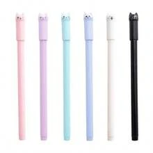 1支装可爱猫咪可擦凝胶笔，0.5mm，魔幻蓝墨水，带橡皮擦，创意学生文具及学习用品，适用于校园、学习、办公、写作和考试 - 套裝 - 查看 11