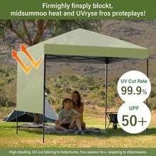 2.5x2.5m Gazebo Plegable, Impermeable y Altura Ajustable, Incluye 1 Pared Lateral y Bolsa de Transporte, Montaje Sencillo, Perfecto para Jardín, Fiestas, Camping y Playa - verde claro - Ver 4