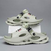 夏季男士休闲厚底防滑耐磨透气拖鞋，情侣款，适合驾车和日常穿着 - 薄荷綠 - 查看 1