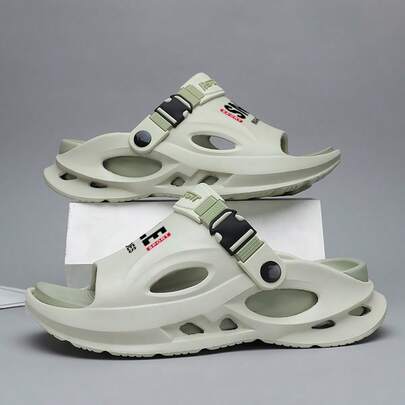 Summer Men's Casual Thick-Sole Non-Slip Wear-Resistant Breathable Slippers, Couple Style Suitable For Driving And Daily Wear