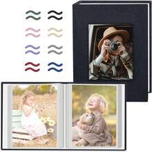 Bộ 2 album ảnh 4x6 inch, album nhỏ bằng vải lanh có ngăn đựng 80 ảnh với 40 túi, quà tặng cho phụ nữ, các bà mẹ, gia đình và em bé. - A - Xem 3