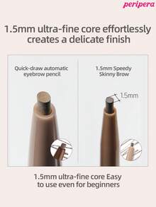 Peripera K-Beauty 雙頭眉筆，質地柔軟自然，細筆尖，可修飾、勾勒並填滿眉毛，內建眉刷，持久防水防汗 - #12 Milky Taupe - 查看 6
