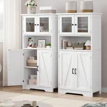 Techigher Storage Cabinets - White - View 4