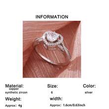 1pc Elegant Sparkling Heart-Shaped Cubic Zirconia Ring - Sweet & Romantic Design, Suitable For Birthday, Anniversary, Wedding And Special Occasions, Anniversary Gift - Silver - View 10