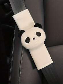 Cute Panda Head Car Seat Belt Shoulder Pad Set Interior Lady Protective Cover Against Scrag Four Seasons. - Panda - View 7