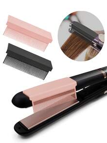 3pcs High Heat Styling Straightening Comb, Carbon Fiber Plastic Straightening Brush With Self-Adhesive Straightening Attachment, Salon And Home Use Hair Straightener, Hair Styling Tool - Multicolor - View 6