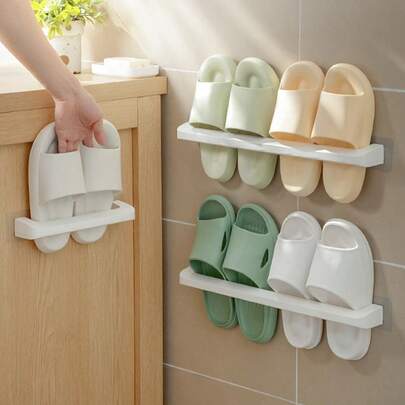 Giá treo giày dép gắn tường - Chất liệu nhựa không phải gỗ, không cần điện, lý tưởng để đựng dép và giày, thích hợp cho phòng tắm, phòng ngủ, nhà ở và ký túc xá.