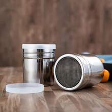 1pc Stainless Steel Powder Duster, Dusting Dispenser - Multipurpose Powdered Sugar And Cocoa Powder Sifter With Lid, Baking Dusting Tool For Bakeries And Pastry Shops - Multicolor - View 4