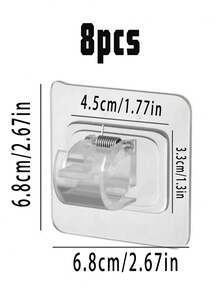 8 PIEZAS Soportes para barras de cortina sin taladro, sujetadores autoadhesivos para barras de cortina, ganchos colgantes de cortina sin clavos, montaje en pared, ganchos para barras de cortina de uso pesado para baño, dormitorio, cocina, hogar, hotel, oficina, ventana, puerta, barra de cortina de ducha - Multicolor - Ver 12