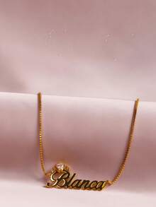 Ladies' Customized White Cubic Zirconia Heart-Shaped Crown Engraved Necklace, Gold Stainless Steel Letter Box Chain Lock Bone Chain Wedding Party Jewelry Gift, Mother's Day Gift, Family Birthday Gift, Christmas Gift, Valentine's Day Gift, Rose Gold Fashionable Autumn Style, Retro Style, Neutral Style, Simple Style, Casual Style - Multicolor - View 2