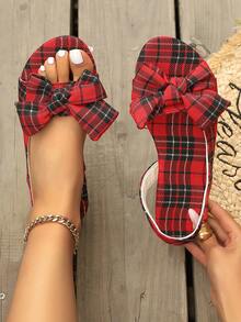 Giày sandal đế bằng nữ kiểu dáng mới, thoải mái, nhẹ nhàng, quai chéo, kiểu La Mã, thích hợp cho kỳ nghỉ, có các màu đen, nâu, xanh lá cây, cam. - Đỏ - Xem 3