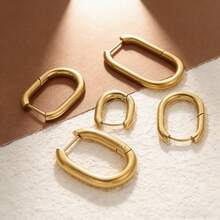 2pcs Stainless Steel Rectangular Geometric Earrings, Fashionable Minimalist DIY Jewelry Accessories - Rectangular Earrings - View 9