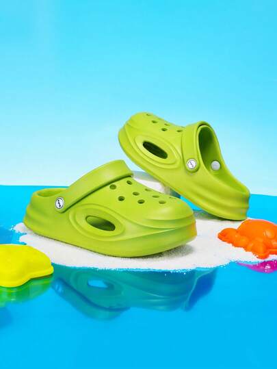 1 đôi giày trẻ em đế dày, thoáng khí, có lỗ thông hơi, chất liệu lưới nhẹ, màu trơn, đế ngoài EVA chống trượt bền chắc, phù hợp cho mang hàng ngày.