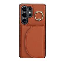 PU 人造皮革手機殼，適用於 Galaxy A17 A56 A36 A26 A16 A55 A35 A15 A54 A14 A73 A53 A13 A72 A52 A71 A51 4G 5G，附環形支架，RFID 防盜錢包手機殼，適用於 Galaxy S26 S25 Edge S24 S23 S22 S21 FE Plus Ultra，附支架卡槽保護殼 - 棕色 - 查看 13