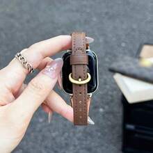 Band, Buckle Style, Compatible With 40mm-38mm-41mm-42mm-44mm-45mm-46mm-49mm Series 11 10 9 8 7 6 5 4 3 2 1 SE Ultra, High-Quality Smart Watch Replacement Strap, Fashionable Wristband For Women - Black - View 2