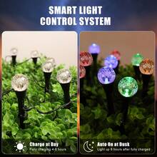 20个LED太阳能泡泡球灯，8种模式，智能感应，IPX4防水，适用于户外花园装饰，可用于小径、草坪、婚礼、派对和节日氛围营造 - 彩色光 - 查看 7