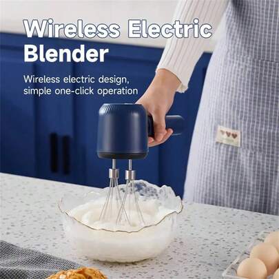 Batidora de mano eléctrica 2 en 1, espumador de leche y batidor de huevos inalámbrico recargable de 3 velocidades