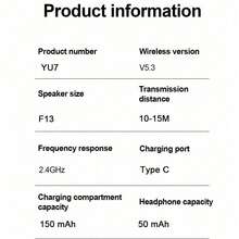 1个带麦克风的无线蓝牙耳机，立体声，主动降噪，适用于 17 Pro Max/17 Pro/17/Air/16/15/14/13/12/11系列，夹式耳机 - 查看 5