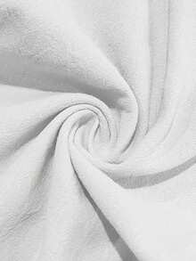 男士透气薄款亚麻宽松休闲运动裤，适合海滩、春夏穿着 - 白色 - 查看 8