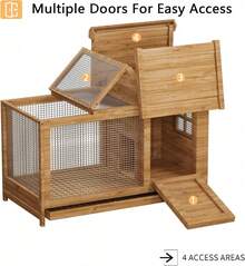 Farm Animal Coop - Natural Wood Color - View 3