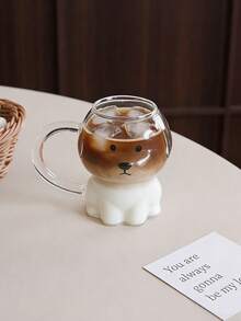 1 Stück süße Welpen-Glastasse (mit Griff) – Bichon Frise Kaffeetasse, geeignet für Heimdekoration und Geschirr, kann als Trinkbecher für Sommerfeste und Partys verwendet werden, anwendbar für Wohnzimmer, Schlafzimmer oder Büro, kann auch als Geschenk oder Feiertagsdekoration verwendet werden - Verschiedenfarbig - Übersicht 7