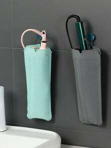 Silikon hitzebeständige Haken Matte, Hairstyler Aufbewahrungstasche Set, Kosmetik Organizer Tasche, Mini Tasche für Glätteisen, Lockenstab, Salon Werkzeuge, Reise Make-up Tasche Zubehör - Verschiedenfarbig - Übersicht 3