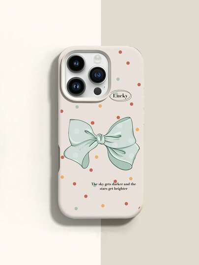 1 Stück buntes Polka Dot Schleifen Design stoßfeste Silikon Handyhülle, geeignet als Urlaubsgeschenk kompatibel mit Apple iPhone Xs/Xs Max/Xr/11 12 13 14 15 16 Pro/Pro Max/14 15 16 Plus/17, unisex