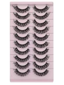 10 Pairs Criss-Cross False Eyelashes, Suitable For Daily Makeup, Can Be Given As Gift To Girlfriend - Black - View 7