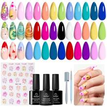 Beetles Spring Gel Polish Set - Fingertip Palette, 32 Colors Valentines Polish Set With Base Top Coat - 20 Colors Cat Eye Magical Kingdom - View 8