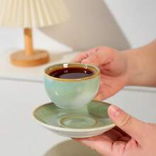 1 Cup & 1 Saucer 2-Piece Ceramic Coffee Set, Spring Series, Suitable For Spring Festivals And Parties, Mother's Day Gift, Home Or Cafe Use, Dishwasher, Microwave, Oven, Refrigerator - Multicolor - View 10