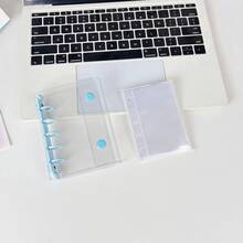 1本A8/A7/A6透明叶片笔记本，贴纸叶片笔记本，贴纸簿，照片卡夹，双扣软皮透明叶片笔记本，适用于手工DIY日记本、相册、贴纸簿、笔记本、计划本、学生学习用品和办公用品 - 1 Set - 查看 17