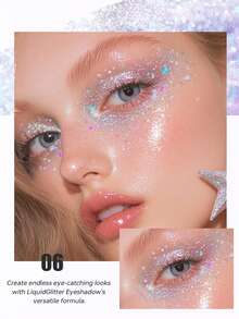 Pudaier 1支液体闪光眼影，持久防晕染，3D闪亮光泽妆效，完美适用于派对、音乐节、嘉年华、万圣节等场合。 - 06 - 查看 5