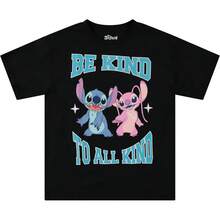 Ladies Lilo And Stitch Shirt - Ladies Classic Lilo And Stitch Embroidery Tee Lilo And Stitch Front And Back T-Shirt Summer Clothes,Summer Tops,Graphic Tee,Funny T Shirts,T Shirts For Men,Tops For Women,Girls Clothes,Clothes For Girls,Boys Clothes,Holiday Outfits For Women,Summer Holiday Outfits,Girls Holiday - Black - View 1