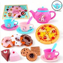 25pcs Girls Fantasy Baking Tea Party Toy Set, Including Realistic Teapot, Teacups, Cakes, Featuring Unicorn Pattern, Suitable For 3 Players, Great Gift For 2-6 Year Old Girls - Unicorn Afternoon Tea - View 12