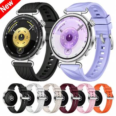 18mm Corrugated Silicone Strap For Huawei Watch GT 6 41mm, Sport Band For Huawei Watch GT5/4 41mm/GT5 Pro 42mm, Bracelet Watchband