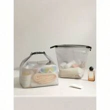 1PC Swimming Bag, Women's Dry Wet Separation Portable Swimsuit Storage Bag, Special Waterproof Bag, Large Capacity Men's Beach Wash Bag, Suitable For Swimming, Bathing And Travel Purse Wallet For Outdoor Sport Summer Vacation Holiday Pool Sport Bag For Sports For Fitness For Exercise Travel Bag For Vacation For Women For Men Travel Essential Durable Beach Bag For Beach - 灰色 - 查看 4