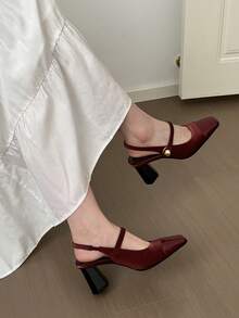 尖头性感高跟鞋 女士银色水钻绑带露跟凉鞋 优雅法式露趾高跟拖鞋,春夏款(尺码偏小半码) - 紅色 - 查看 11