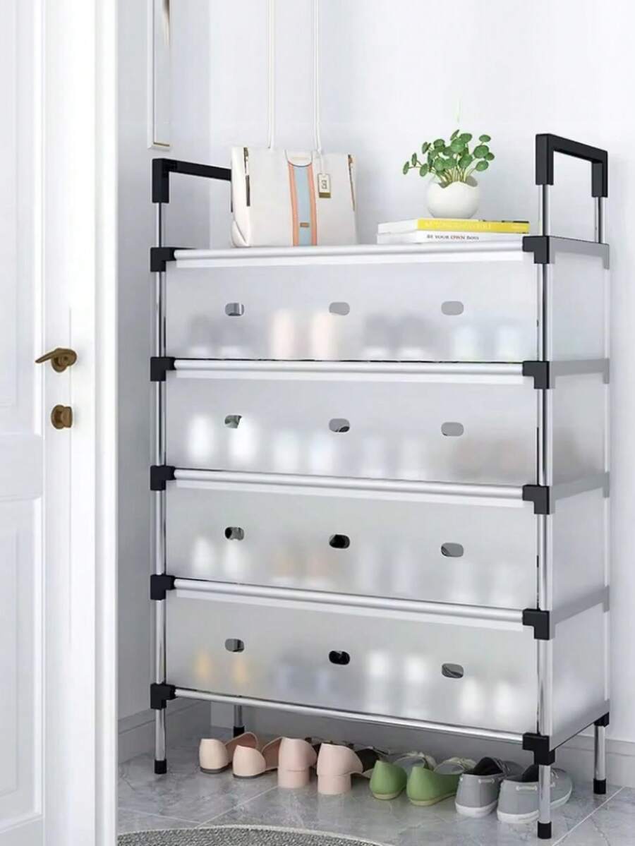 Organizador de Zapatos de 3,4,5,6,7 Niveles con Cajones Transparentes y Detalles Negros - Armario para Calzado Antipolvo, Duradero con Ruedas para Hogar, Dormitorio, Oficina o Cocina, Solución Versátil de Almacenamiento, Diseño Moderno y Construcción Rob - 8 NIVELES - Ver 1