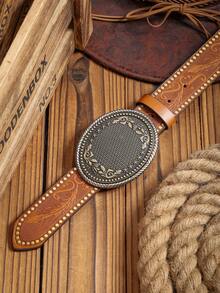 Nuevo cinturón de estilo occidental bohemio, hebilla de metal enchapado multicolor, cinturón de PU con relieve, adecuado para uso diario unisex - BH1021 - Ver 12