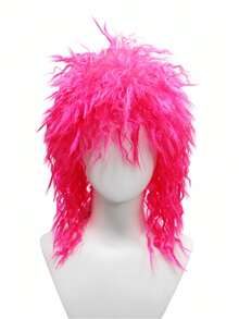 anxin Retro 80s Hair Metal Rocker Blonde Wig: Step Back Into The Era Of Big Hair And Electric Riffs With This Voluminous Curly Blonde Wig, Perfect For Embodying Iconic Hair Metal Guitarists, Stage Frontmen, And Rock Legends At Tribute Concerts And Retro-Themed Cosplay Events - Multicolor - View 13