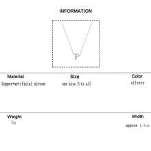1 pieza Collar de diseño entrelazado con letra inglesa 26 de circonita cúbica incrustada en cobre, elegante para uso diario de mujeres - Estilo de letra - Ver 21
