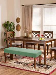 1 件装，抽象图案格子长凳套，提花弹力面料，现代简约风格，厚实加长，耐用防污，防猫，适用于家庭、办公室、长凳、钢琴凳、椅子等。 - 薄荷綠 - 查看 5