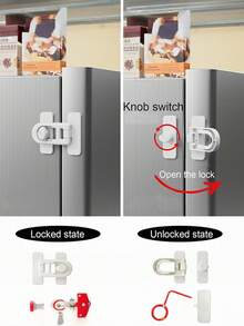 1 Khóa cửa lò nướng xoay không cần khoan, khóa cửa lò nướng dễ lắp đặt - Nhiều màu - Xem 4