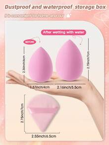 6PCS Makeup Tools Set Including4PCS Makeup Sponges+2PCS Triangle Powder Puffs - Multicolor - View 4